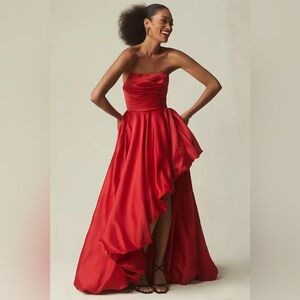 MAC DUGGAL
Strapless Ruched High Low Gown Anthropologie